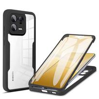 Skysto silikono 360 laipsnių hibridinis dėklas, skirtas Xiaomi 13 13 Lite 12X 12 Pro 11T Pro 11 Lite 13 Pro Protect smūgiams atsparus pilnas apsauginis dangtelis Redmi Note 9 Pro Max rožinė
