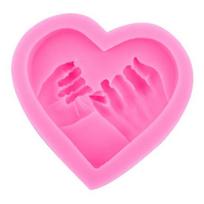 Heart Mold Easy to Clean Easily Demoulding Heat-resistant Non-stick Silicone Love Finger Hook Shape Handmade Soap Mold Pastry Tool rožinė
