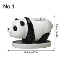 Keramikinis panda vazonas sultiniams gyvūnėlio formos vazonas namų dekoras stalo puošmenos bonsai vazonas sodo dekoracija No.1