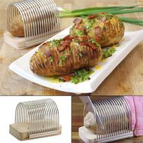 Potato Cutter And Vegetable Cutter Rack, Kitchen Chips Tomatoes Oniones Cutting Tool, Potato Slicing Rack Bread Cutter Rack For Kitchen One Size smėlis