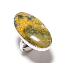 Natural Bumblebee Jasper Gemstone 925 Sterling Silver Gift Ring Size 10 y4q32 brown