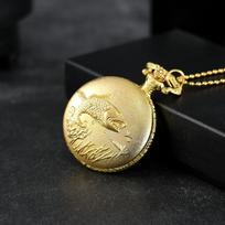 VYRAMS Kišeninis Laikrodis Lydinio Kvarcinis Laikrodis Mados Karolių Grandininis Laikrodis black