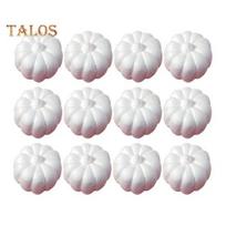 12 vnt. putplasčio moliūgai, balti dirbtiniai moliūgų papuošalai, dažomi „pasidaryk pats“ amatai Helovinui, rudeniui, Padėkos dienai, fotografijos rekvizitai 12pcs white