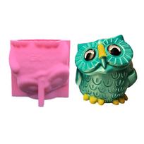 Owl Flowerpot Epoxy Resin Mold Succulent Plant Pot Holder Concrete Plaster Silicone Mould DIY Crafts Decorations Mold pink