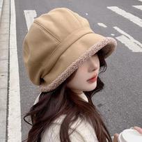 Lambswool Bucket Hats Caps Thickened Winter Warm Beret Fleece Bowler Fashion Accessories