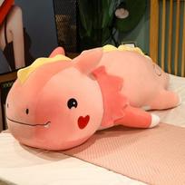 Milžiniški gulintys dinozaurai pliušiniai žaislai Animaciniai filmukai Drakono Lėlės Lova Miegamoji pagalvėlė Kimšytas minkštas žaislas vaikams Vaikams Kalėdų dovana 80cm rožinė