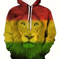 Plus Size Mens Majestic 3D Wolf Print Hoodie - Cozy Oversized Sweatshirt for Autumn/Winter Stylish Warmth S brown