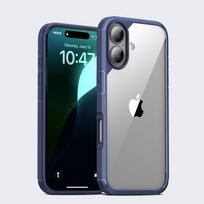 KEYSION Shockproof Armor Clear Case for iPhone 16 Plus 15 HD Transparent Soft Silicone+PC Phone Back Cover for iPhone 15 Plus 16 for iPhone 15 mėlyna