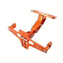 Universalus CNC aliuminio motociklo galinio valstybinio numerio ženklo laikiklis su LED lempute oranžinė