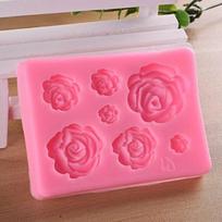 Rožių žiedų silikoninių formų tortų dekoravimo įrankis Candy Clay šokoladinis fondantas pink