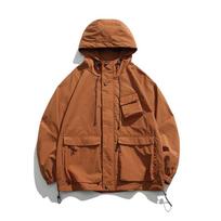 Ami Khaki Workwear Funkcinė striukė vyrams ir moterims Rudens nauja japoniška madinga prekės ženklo porai skirta laisvalaikio striukė S black