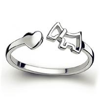 Temperament, Female Pony Jewelry Open Ring Tail Ring Korean Edition Fashion Silver Plated Jewelry opening adjustable