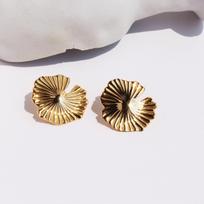 Autumn And Winter New Fresh Literary Ginkgo Biloba Stud Earrings Women'S Cold Matte Silver Texture Earrings Fashion Earrings 17 auksas