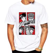 Jojo Bizarre Adventure T Shirt Design Manga Anime T-Shirt Cool Novelty Funny T Shirt Style Unisex Prin L gray