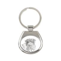 Shar Pei - raktų pakabukas su šunimi, raktų pakabukas su spauda, ​​personalizuotas pakabukas iš prekės ženklo Art-Dog