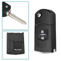 2 3 Buttons Remote Key Fob Shell Case Folding Flip with Uncut Blade for Mazda 3 5 6 2 Buttons gray