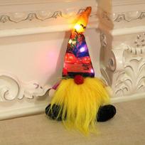 Christmas Halloween Sitting Luminous Action Figure Doll No Face Rudolph Deep Forest Old Man Small Gift geltona