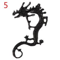 Vintage Punk Earrings Retro Dragon Ear Cuff Rose Ear Climber Earrings Gothic Ear Clip Wrap For Women Men Party gray