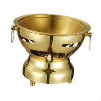 Shabu Pot Alcohol Stainless Steel Kitchen Cookware Ramen Buffet for Household gold beige