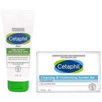 Cetaphil Dam Daily Advance Ultra Hydrating Lotion, 30g and Cetaphil Cleansing And Moisturising Syndet Bar, 75g blue