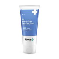 The Derma Co 2% vitamino C gelis kasdienis veido prausiklis su vitaminu C, erškėtuogių ir apelsinų žievelių ekstraktu švytinčiai odai I Šviesina I Visų tipų odai - 80 ml