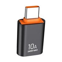 Didelės spartos USB C į USB A tipo adapterį, 10Gbps, USB C į USB A tipo adapterį, 240 W maitinimo šaltinį, skirtą „MacBook Pro“ / „Air“. juoda