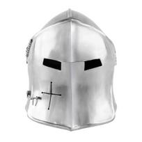 Viduramžių Barbuta Kryžiuočių Šalmas - Klasikinio Riterio Šarvo Šalmo Replika Kolekcionieriams ir Cosplay white