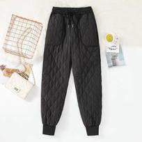 Women's Autumn and Winter Solid Color Light Pants Middle-aged and Young Solid Color High-Waisted Trousers 4XL juoda
