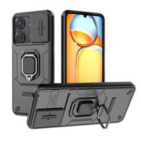 Dėklas Redmi 13C 13 C Dėklas Šarvuotas Smūgiams Atsparus Telefono Dėklas Poco C65 C 65 PocoC65 Kameros Apsaugos Žiedas Stovas Dangtelis Redmi13C For Redmi 13C juoda