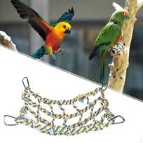Bird Rope Net Pet Hanging Hammock,Activity Toy,Play,Bird Ladder Bridge Rat Climbing orange black