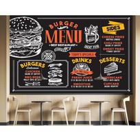 Plytų Sienos Greito Maisto Freska Restoranas Pramoninis Dekoras Kepta Vištiena Burgeris Freska Pica Užkandžių Baras Dekoras Tapetai 200 cm(W) x 140 cm(H)