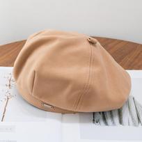 Korea Woolen Beret Female Autumn Winter Caps Famous Painter Hat Female Japanese Style Octagonal Hats one size chaki