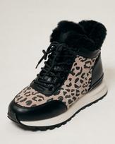 Batai ant platformos Lola Andy 9761 36 juodi leopardo odiniai kailiniai 40 juoda