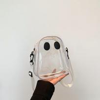 PVC skaidrūs pečių krepšiai Halloween Ghost Clear Crossbody Bag Candy spalvos daugkartinio naudojimo krepšys moterims 18x7x19.5cm mėlyna