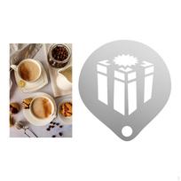 Tortų trafaretai Putų Latte Art Šablonai Nerūdijančio plieno trafaretai Dekoravimo priemonė avižiniams dribsniams Gift Box white