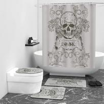 Pink Skull Digital Print dušo užuolaidos vonios dangtis vandeniui atsparus vonios kambario dekoras W90cm*L180cm gray
