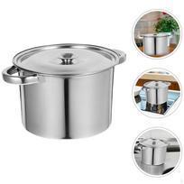 „Stockpot“ nerūdijančio plieno sriubos puodas „Shabu“, lengvai valomas, apvalus su dangteliu 20 cm gray