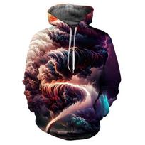 Spring Autumn Colorful Tornado 3D Printed Hoodie Men's Casual Long Sleeve Pullovers Trendy Streetwear Fashion Oversized Top 6XL black