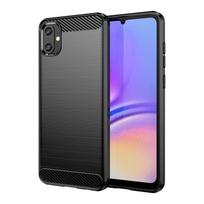 Dėklas Samsung Galaxy A05 Dėklas Samsung A05 A 05 Smūgiams atsparus Apsauginis TPU Silikoninis Anglies Pluošto Dėklas Samsung A05 Dėklui For Samsung A05 juoda