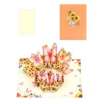 Delicate 3D Pop Up Greeting Card Delightful 3D Flower and Butterfly Greeting Card Stylish Paper Card for Blessing B white