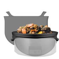 Silicone Slow Cooker Divider Liners, Reusable, Eco-Friendly, Leakproof Dishwasher Safe Cooking Liner For 8QT Crock Pot One Size pilka spalva