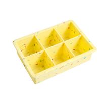 1 gabalo silikoninė ledo formos forma 6 lygaus kvadratinio ledo skyriaus ledo kubelio forma Naminis silikoninis ledo rutulys geltona
