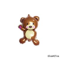Animacinis filmas Mielas meškiukas Aliuminio folijos balionai Baby Shower Vakarėlio dekoravimas Šventinis vakarėlis Gimtadienio vakarėlis Balionai Vaikų žaislai ruda