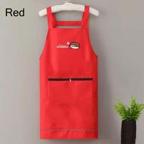 Abrasion Resistant Kitchen Apron Household Restaurant Uniform Antifouling Barista Apron  Restaurant raudona