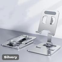 Nešiojamas aliuminio lydinio telefono planšetinio kompiuterio laikiklis, skirtas iPad MiPad, skirtas Samsung Tab MatePad stovui. Reguliuojamas lankstus mobilusis stovas Aluminum Alloy Holder sidabras
