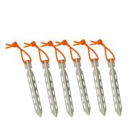 Tent Stakes Tent Nails V formos dizaino lauko palapinės priedai Nerūdijančio plieno šlifavimo vinys 6PCS beige