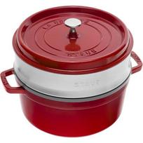 Cocotte - STAUB - 405106010 - Ø 26 cm - Cerise - Panier vapeur inclus vyšnia