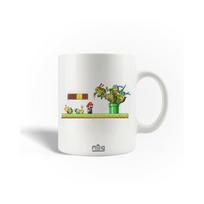 Mug - MANIACASE - Super Mario et Tortues Ninja - Céramique - Blanc - Compatible lave-vaisselle balta