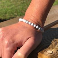 Bracelet stabilisant - SHOP-STORY - Howlite blanche - 6 mm - Mixte - 1 bracelet balta