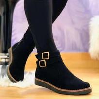 Winter Women Snow boots New Flock Fur Women's Suede Ankle Boots for women Flat Ladies Warm Shoes zapatos de mujer 36 white